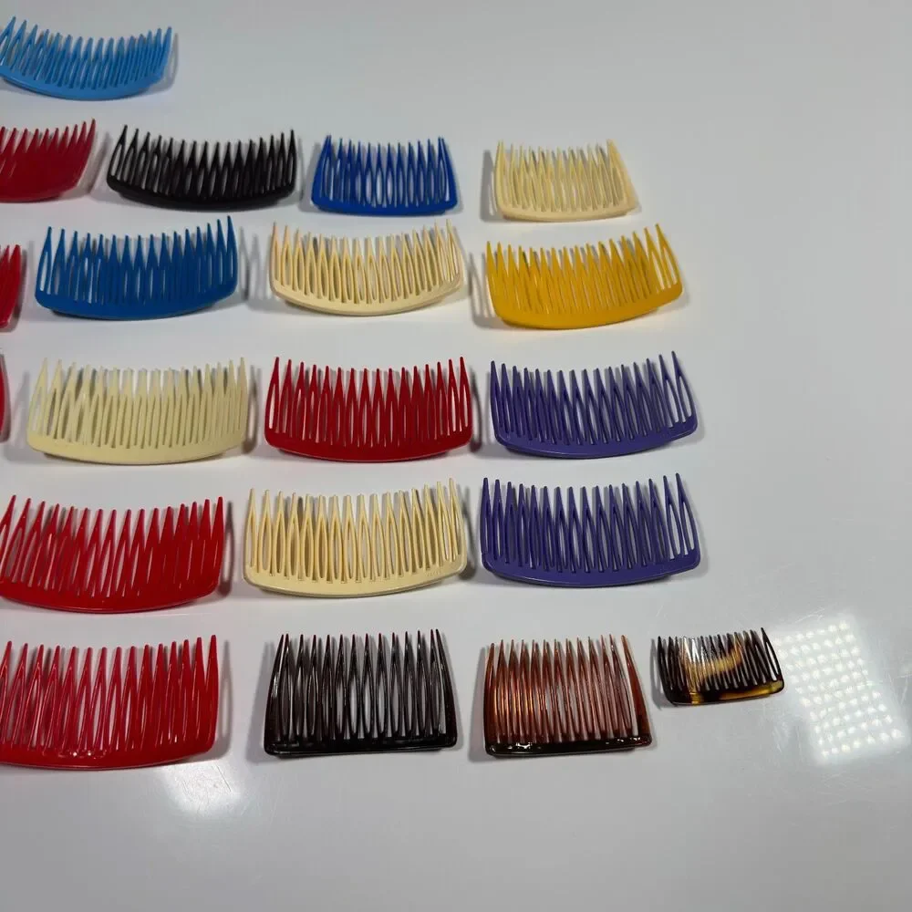 Vtg Goody USA Hair Combs Lot Plastic Side Tuck Clips Pastel Solid Retro 80s 90s